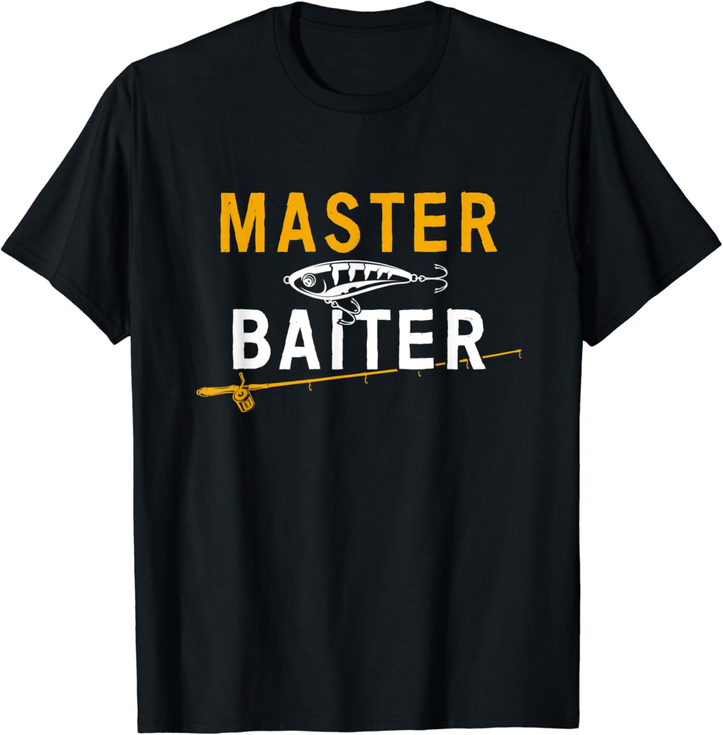 Master Baiter Fisherman Fishing Trip Angler Funny Gift TShirt Clothing, Shoes